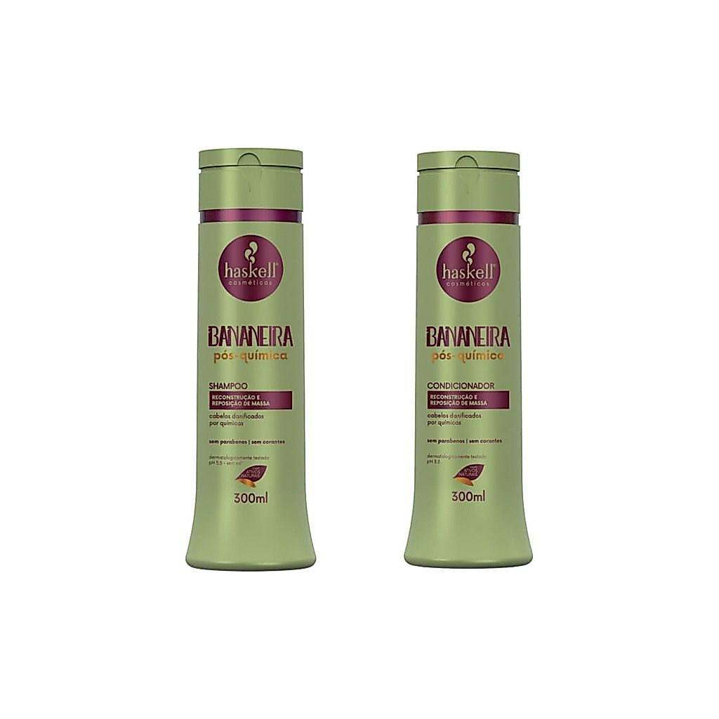 Kit Duo Haskell Bananeira Pós Química Shampoo e Condicionador 300ml