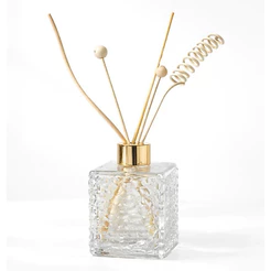 Difusor Decorativo de Aromas Varetas 200ml Vidro Texturizado Luxo com Tampa