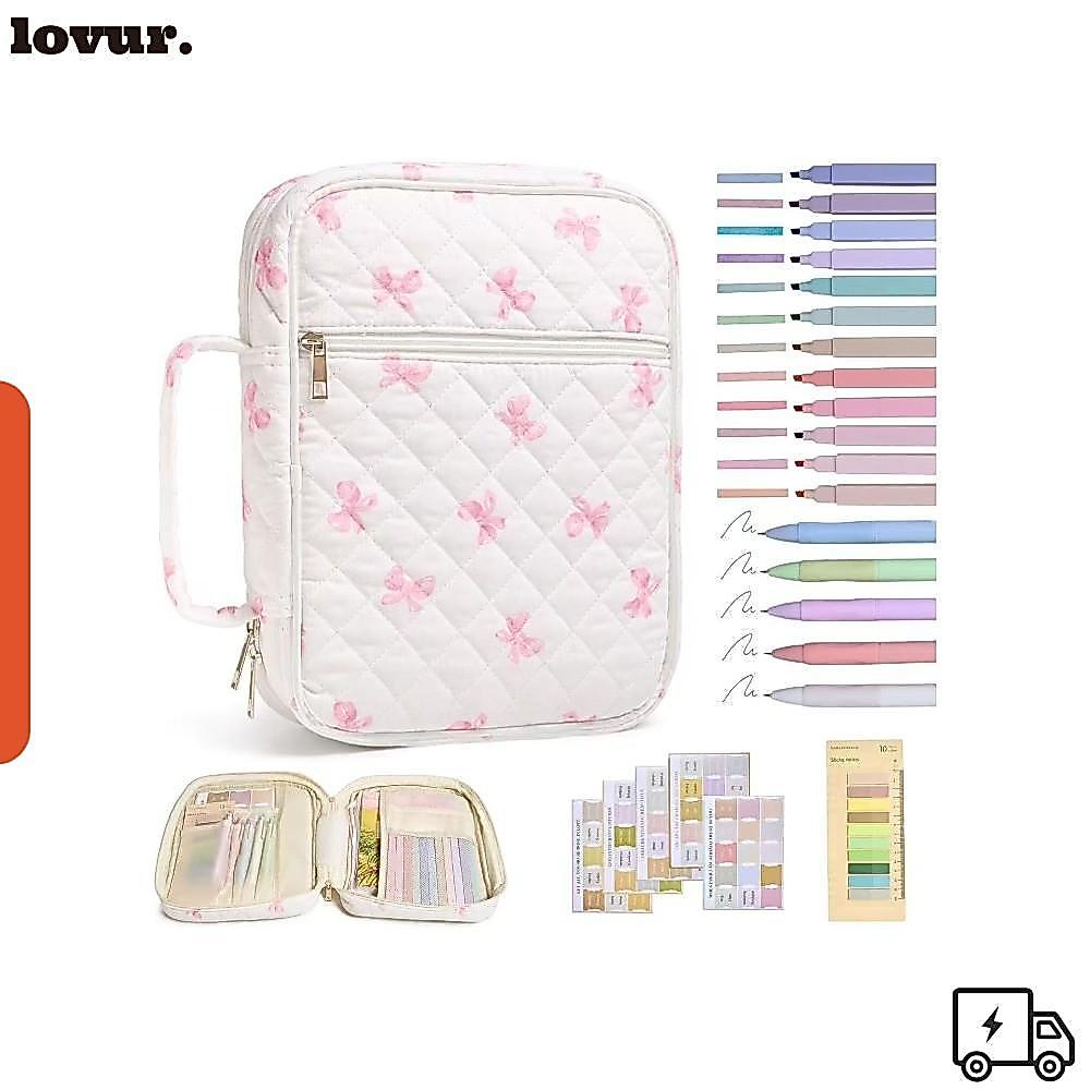 Capa Da Bíblia LOVUR , Bolsa De Com Bolso Zíper Design Floral , Sacos De Armazenamento Alça , Oração