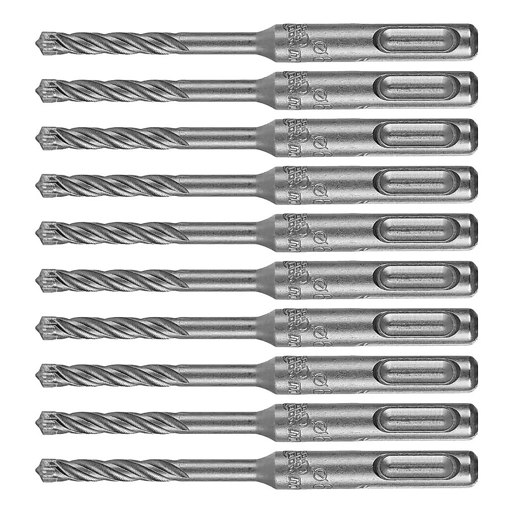 Kit 10 Brocas SDS Plus MTX 6x110mm Uso Profissional Concreto Alvenaria Parede