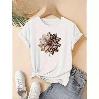 Camiseta Estampa Floral Moderna 🌸✨ 100% algodão soltinha boa para dia a dia