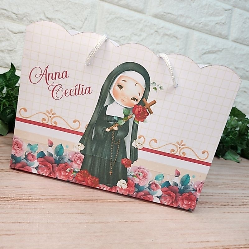 Sacolinha Santa Rita de Cássia Personalizada l Sacolinha l Lembrançinha l Festa Infantil l Festa Santa Rita