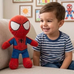 Pelúcia Homem Aranha Bordado Herói 27cm Decorar, Brincar, Colecionar e Presentear