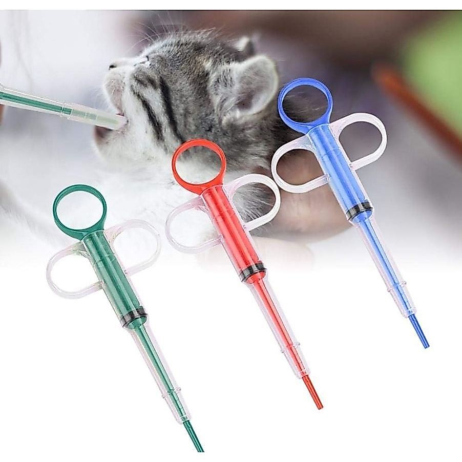 Aplicador de Comprimidos Seringa Aplicadora para Cachorro Gato Remédio Medicação Reutilizável Pet