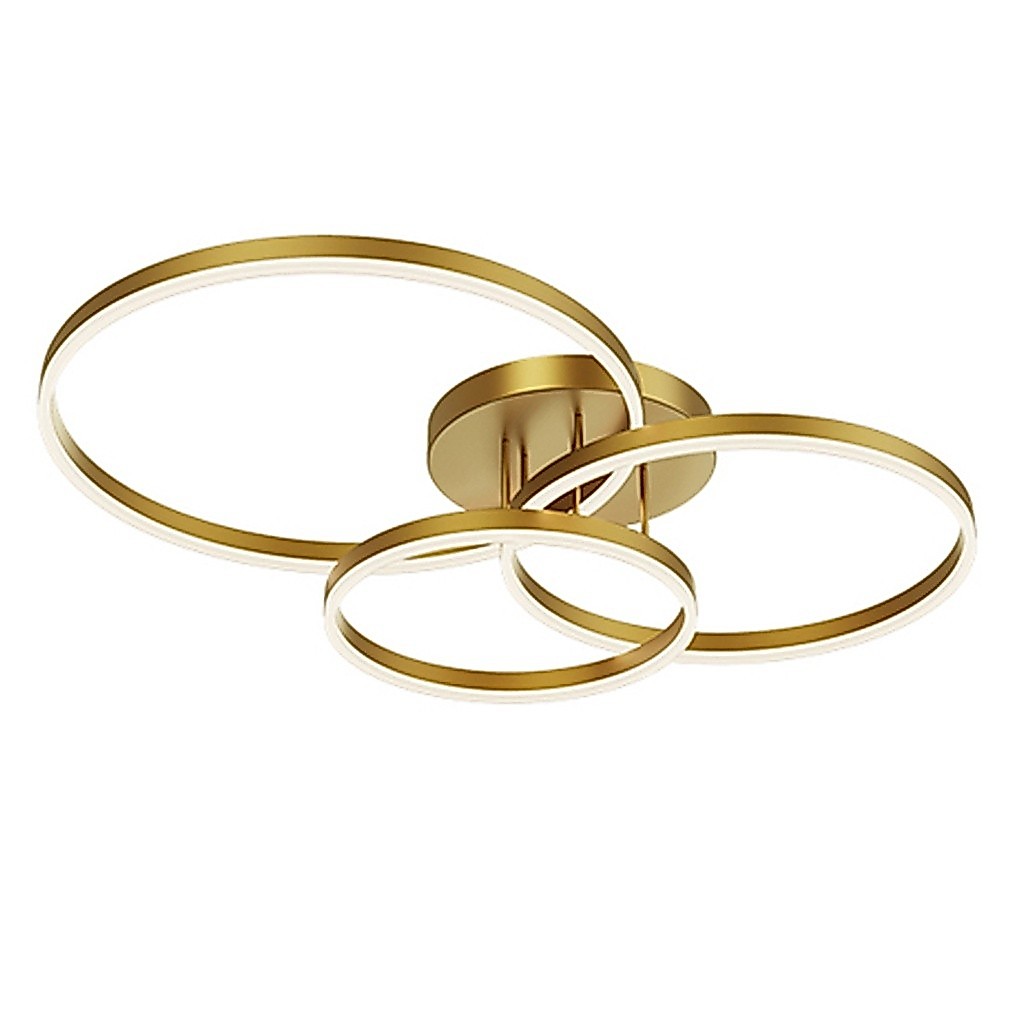 Lustre Luminaria Aneis Infinito 3 Arco Orbital Decorativo Moderno Luxo DOURADO QX05359