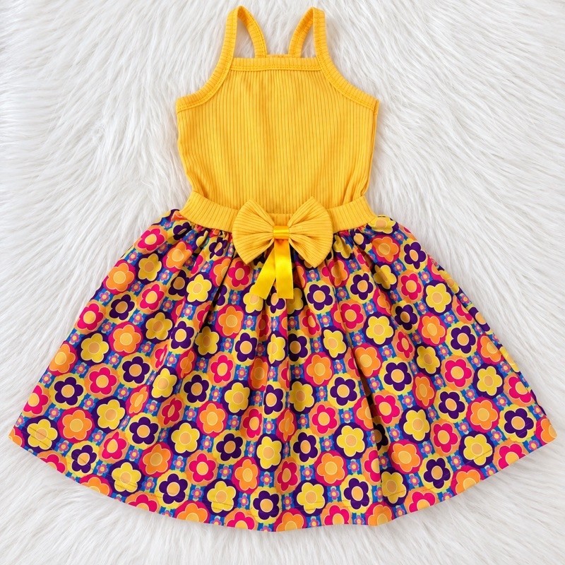 Vestido de Alça Verão Infantil Menina