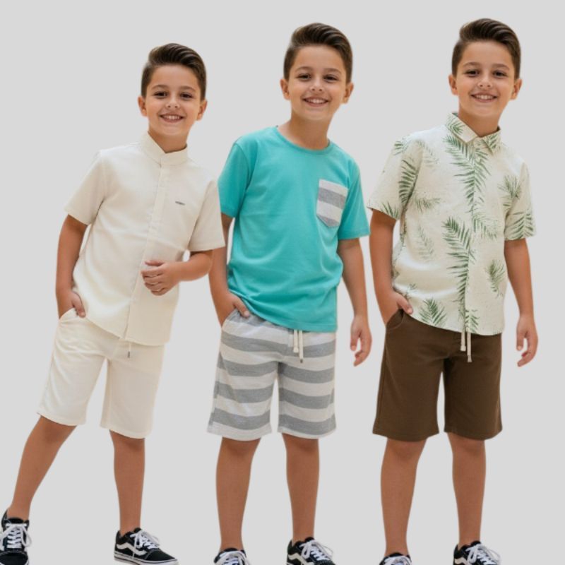 Conjunto Infantil Masculino Linho Social Juvenil  Festa Elegante Conjunto Premium Menino Sofisticado