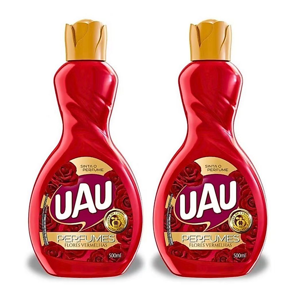 Kit 2un Limpador Perfumado 500ml Uau Flores Vermelhas Pronta Entrega