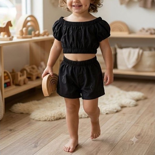 Conjunto Menina Conjunto Infantil Conjunto Short  Croped Ciganinha Conjunto Infantil Roupa de criança Menina confortável