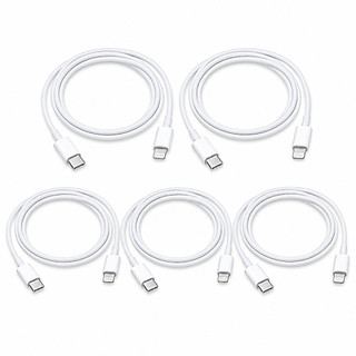 Kit 5x Cabo PD USB-C para Lightning Compatível com iPhone, iPad, 20W, 1M