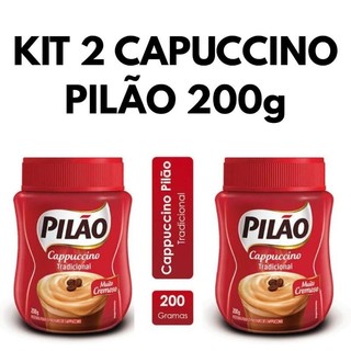 Kit 2 Cappuccino Cremoso Pilão 200g No Pote Kit De Café