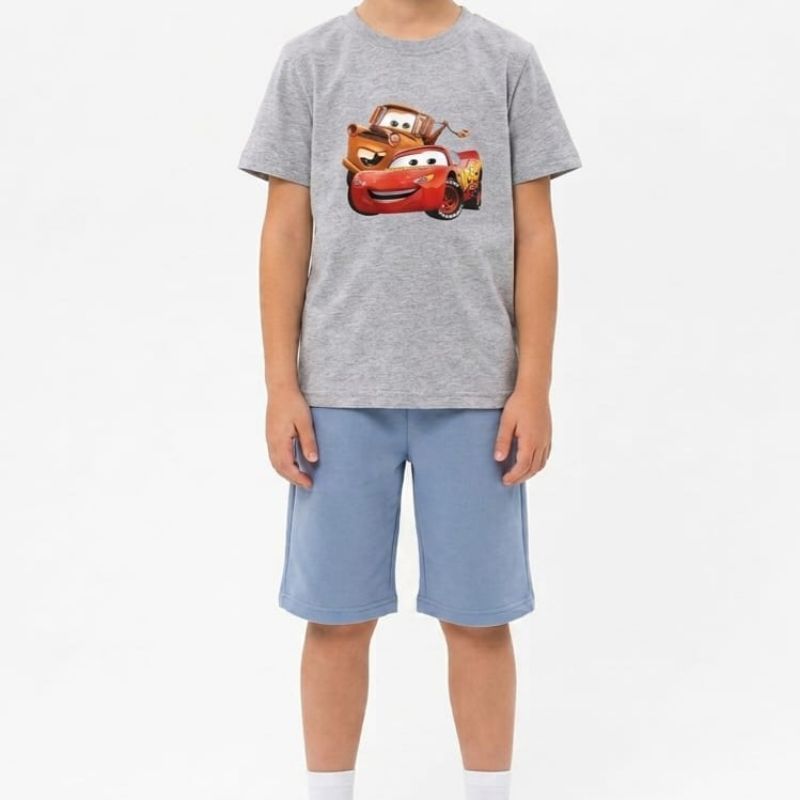 Conjunto kit duas peças infantil masculino, bermuda+ blusa estampa moda menino