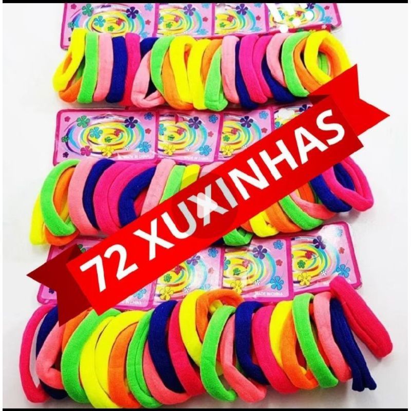 Kit Xuxinhas 72 peças Mini Xixinhas de cabelo Elástico de Cabelo