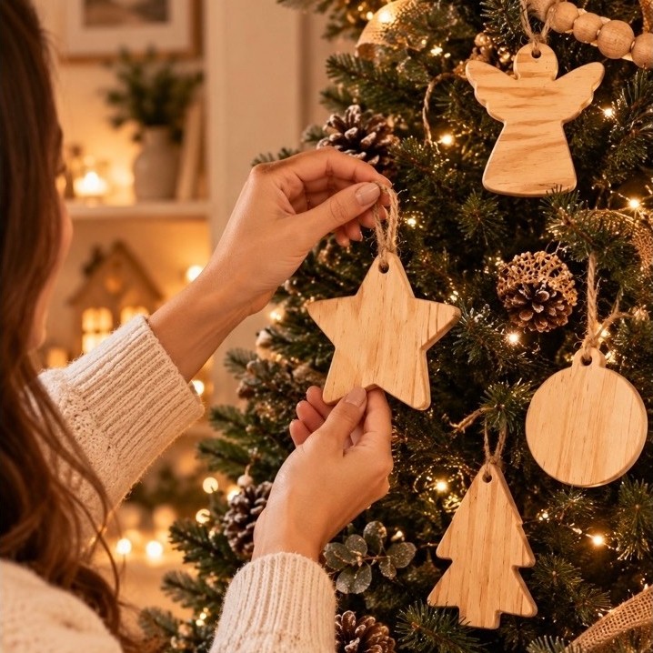 Kit 6 Pendentes Natal Árvore Farmhouse Enfeite Natalino tendência decoração