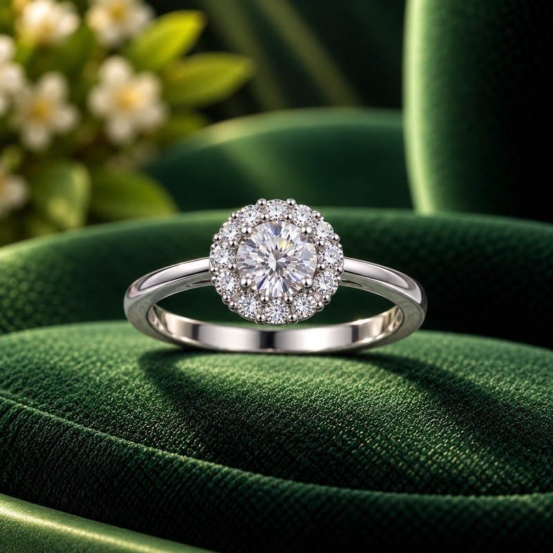 Anel Moissanite Pedra 6mm em Prata 925