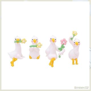 [Freneci2] Estatueta De Pato De 4 Peças Adorável Ornamento Pequena Decoração De Mesa Para Escritório