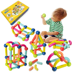 Brastoy Blocos De Construção 3D Magnéticos Brinquedo Ímã Varas Bolas Jogo Montagem Para Crianças