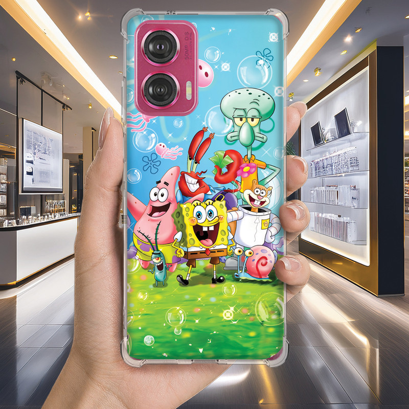 Capa Capinha MOTO G64 G62 G60 G55 G54 G53 G52 G50 G45 G42 G35 Anti-impacto Personalizada geek BOB esponja (3291)
