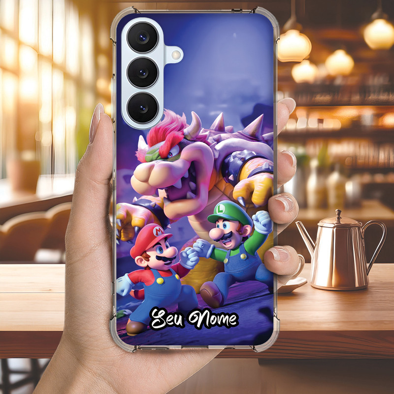 Capa Capinha GALAXY A73 A72 A71 A56 A55 A54 A53 A52 A51 A50 Anti-impacto Personalizada gamer MARIO nome (3571)