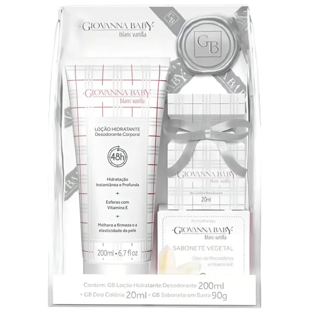 Detalhes do Kit Giovanna Baby Hidratante+Colonia+Sabonete para Presente