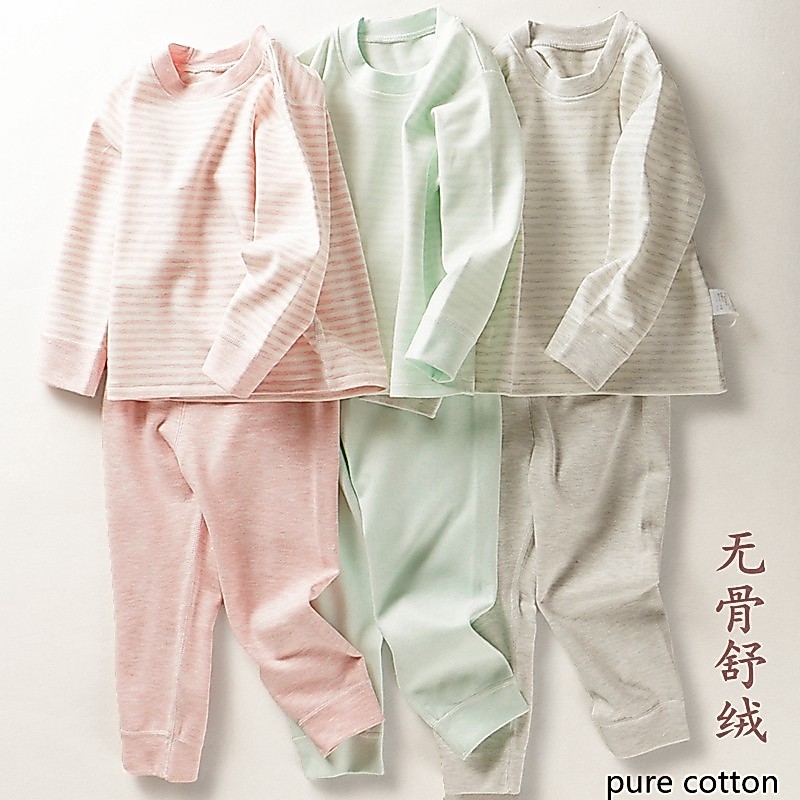 Outono inverno conjunto de roupa interior meninos meninas roupas outono calças compridas algodão bebê confortável velo p
