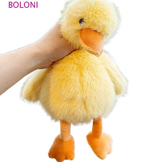 BOLONI Pato Amarelo Pelúcia , Simulação Realista Ganso Cabelo Longo Plushies , Animais De Boneca Recheada