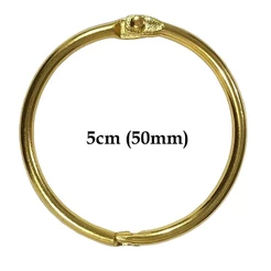 Pacote 12 Argolas Articuladas em Metal Encadernação/Scrapbook/Álbuns/Caderno/Fichário/Bloco de Notas Dourada 5cm (50mm)