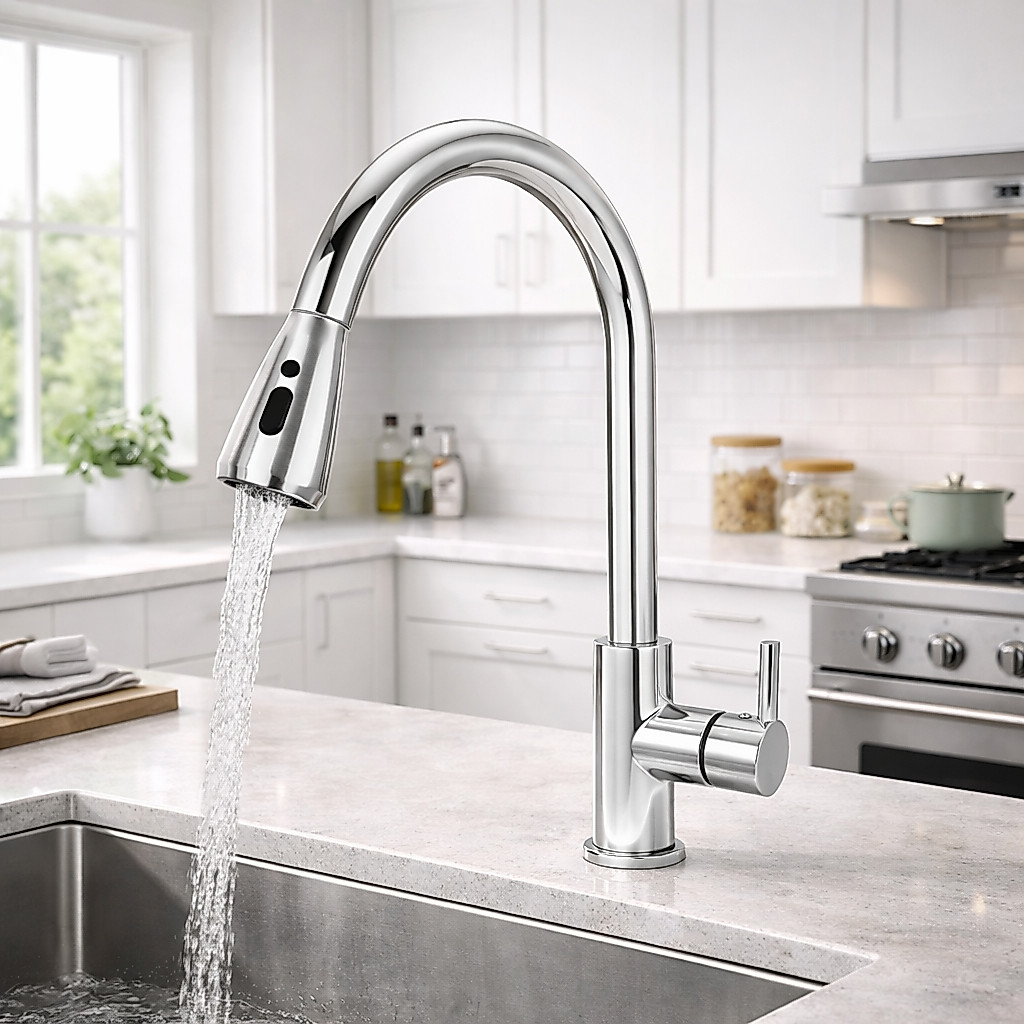 Torneira Gourmet Monocomando Com Extensor Ducha Pull Down Ducha Spray Arejador Articulado - Variação