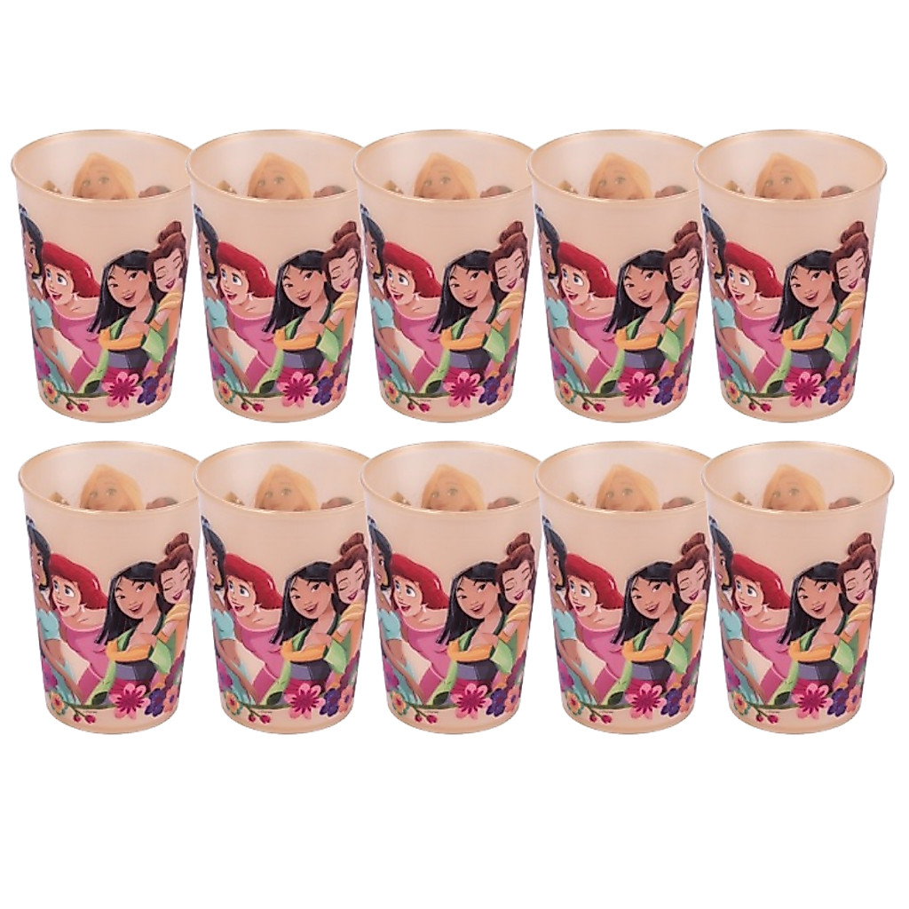 Kit Lembrancinha Copo Princesas Disney Plástico 320 mL Festa Aniversario Infantil Menina Plasútil
