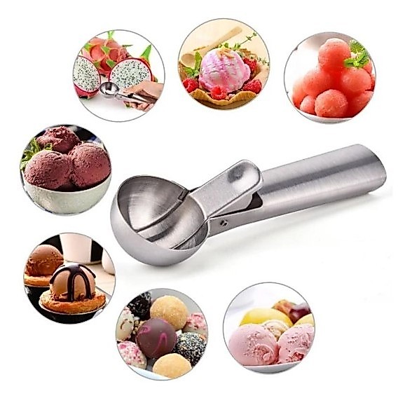 DAGUAN Colher de Sorvete Inox Com Ejetor Manual/PRONTA ENTREGA