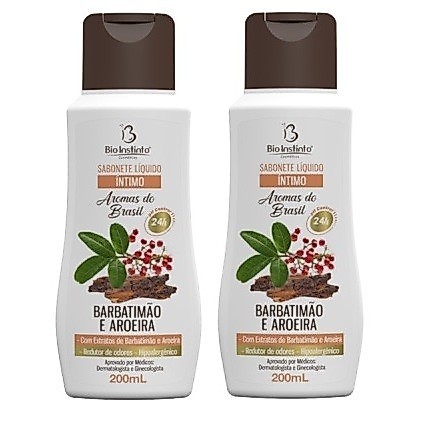 Kit 2un Sabonete Íntimo  Barbatimão e Aroeira 200ml - Bio Instinto