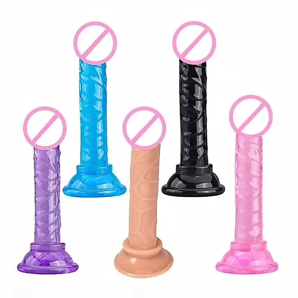 Pênis realístico plug pequeno dildo de silicone com ventosa masturbação feminino 14cm