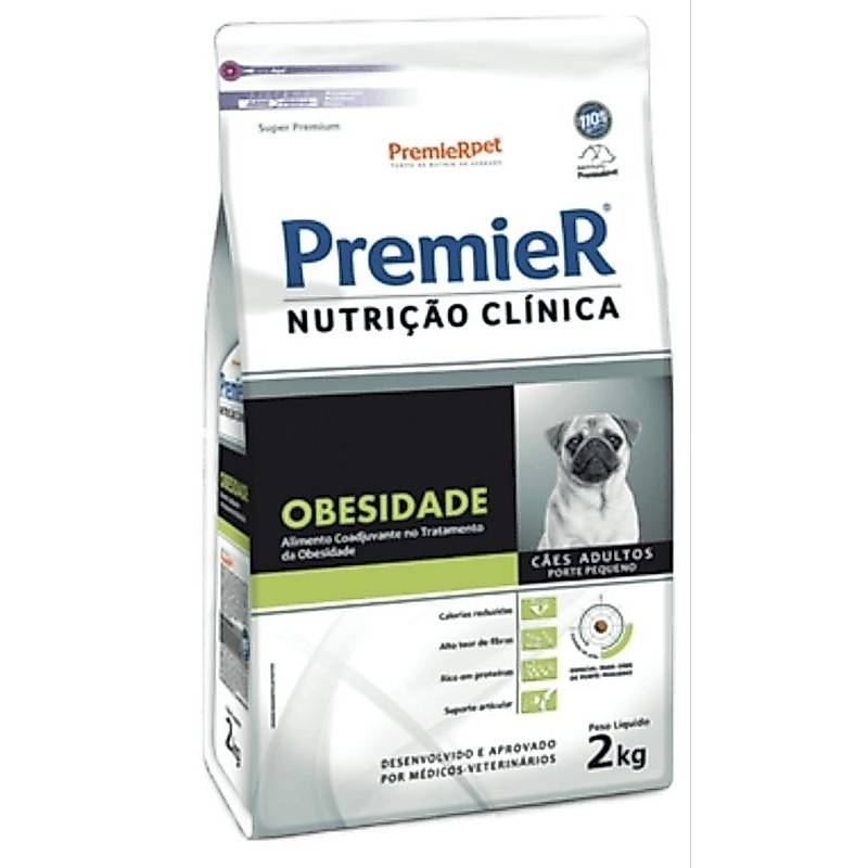 Ração Premier Nutrição Clínica Obesidade Cães Adultos Pequeno Porte 2 kg