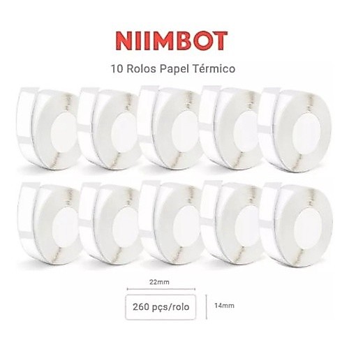 10 Rolo De Etiqueta Niimbot D110 D101 D11 14x22mm (2600pçs)
