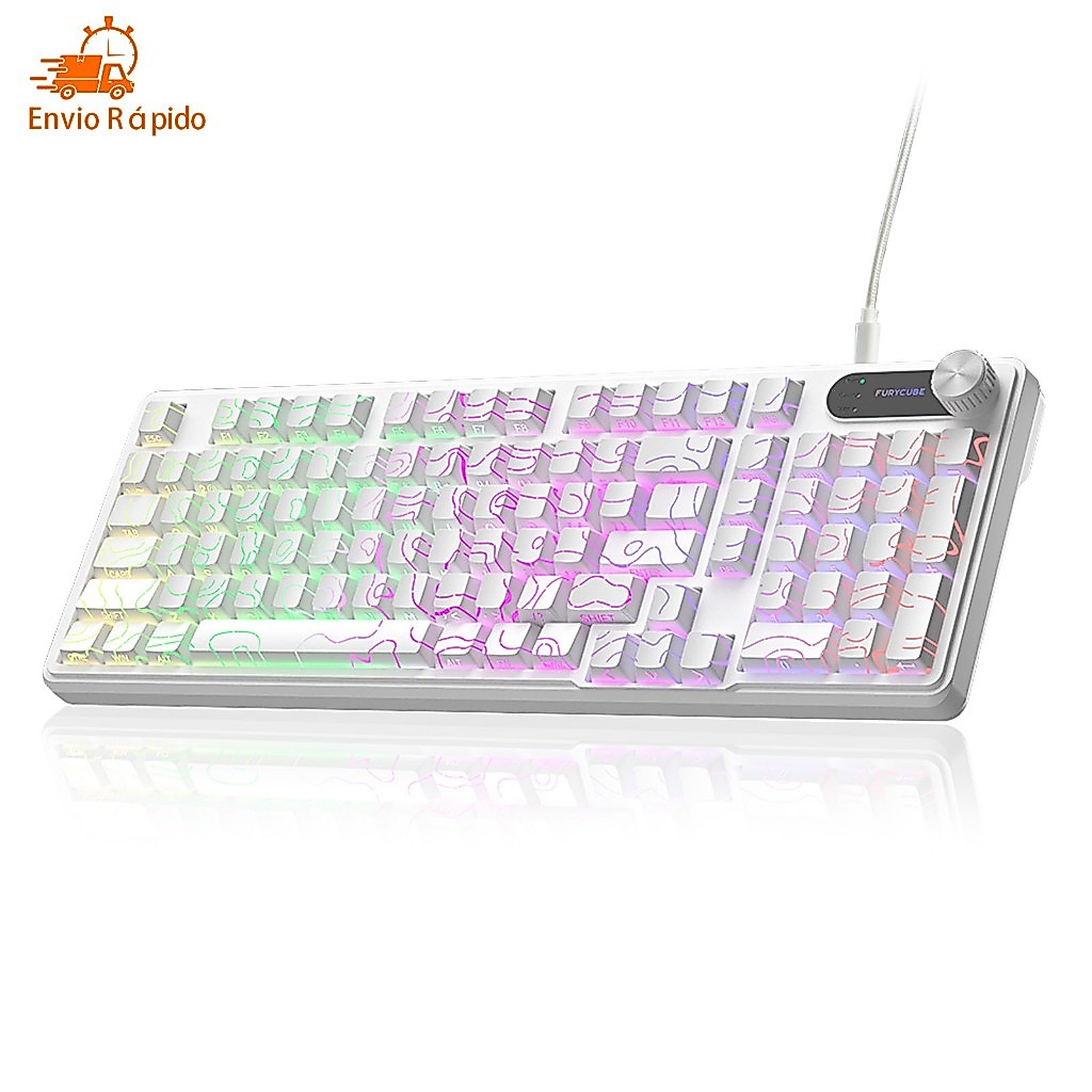 Teclado Gamer Semimecânico com Luz RGB Personalizável, Teclas Macias e Silenciosas Ótimo para Jogos e Uso no Escritório
