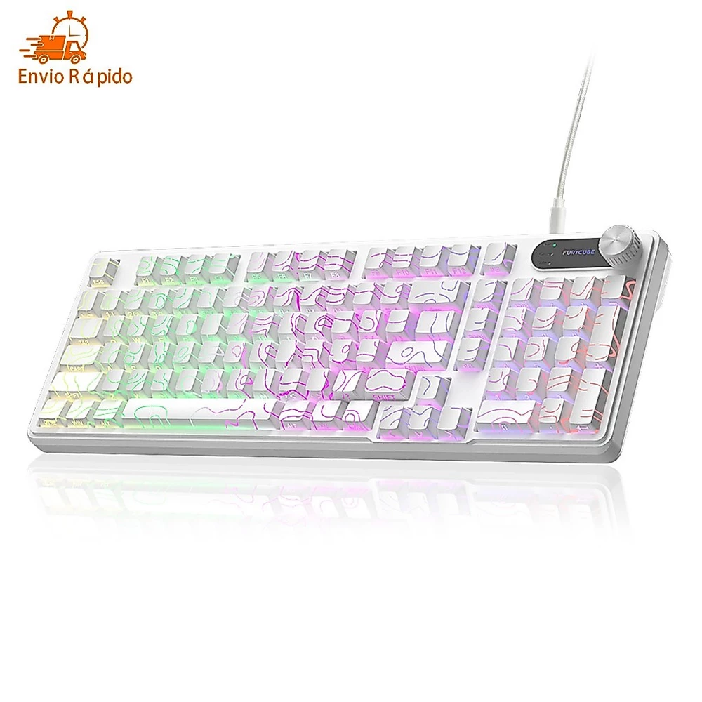 Teclado Gamer Semimecânico com Luz RGB Personalizável, Teclas Macias e Silenciosas Ótimo para Jogos e Uso no Escritório