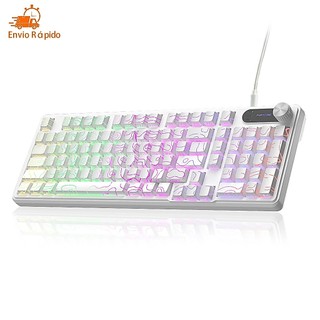 Teclado Gamer Semimecânico com Luz RGB Personalizável, Teclas Macias e Silenciosas Ótimo para Jogos e Uso no Escritório