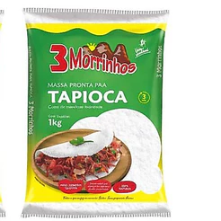 Tapioca 1kg 3 Morrinhos Kit com 1 ou 2 Unidades Massa Pronta Sem Glúten