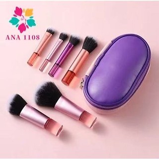 Kit 10 mini pincéis para Maquiagem com estojo bolsa para viagem-312-097