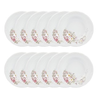 Jogo 12 Pratos Fundos Eterna 23 cm Porcelana Schmidt