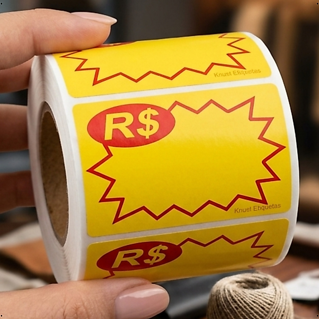 500 ETIQUETA ADESIVA OFERTA PARA PREÇO R$ 60X40mm AMARELA PROMOÇÃO - ENVIO IMEDIATO - 6X4cm SPLASH