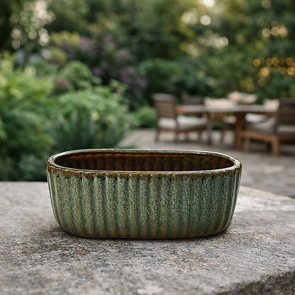 Vaso Floreira De Cerâmica Decorativo Design Moderno Luxo Ideal Para Plantas E Jardim