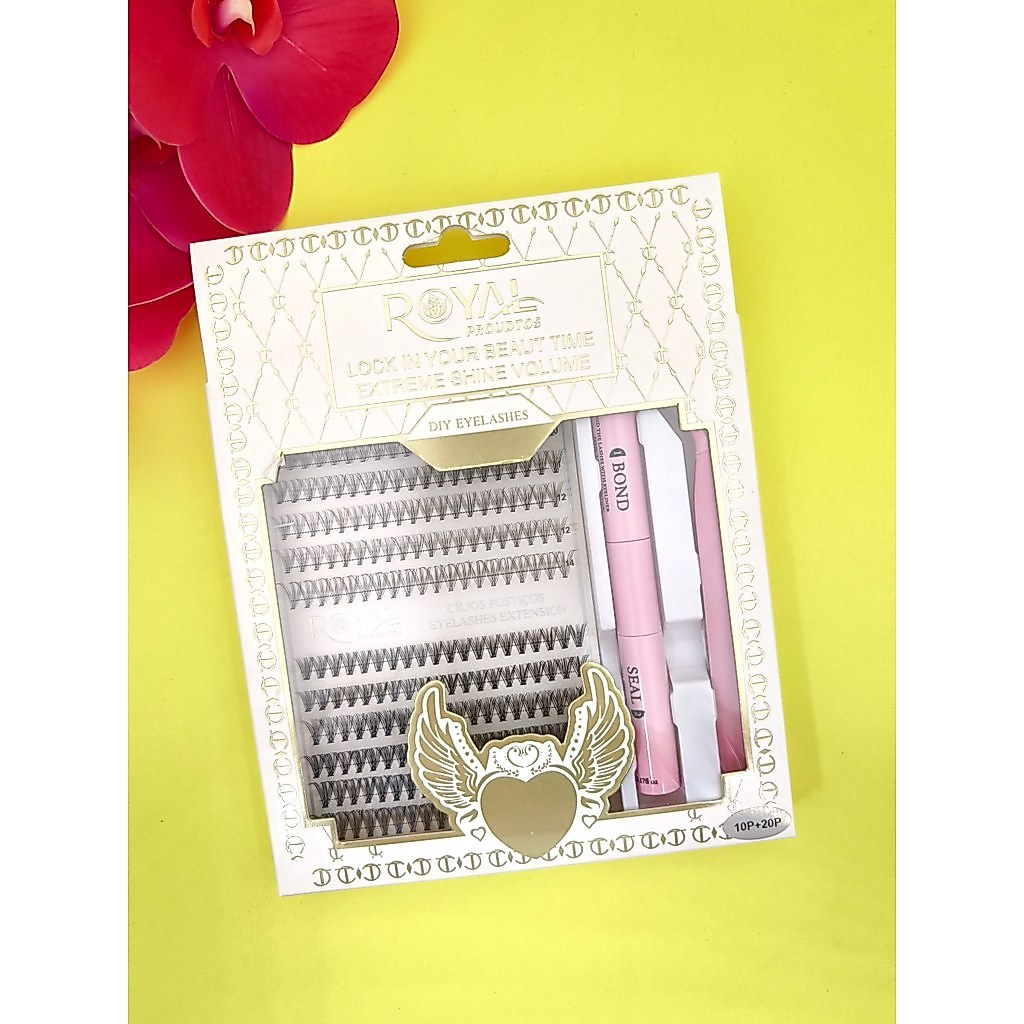 Conjunto De Cartela de Cílios Tufos 10P 20P 30P 40P 9-14MM Mix+ Pinça + Cola T-700-5