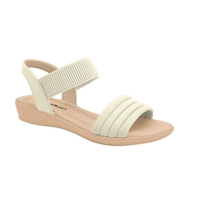 PICCADILLY SANDÁLIA COM ELÁSTICO WIDE FIT(CAIMENTO MAIS LARGO) COR OFF WHITE