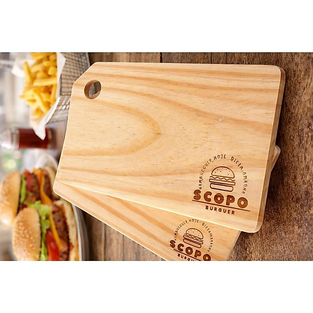 Tábua para hamburguer, carne, frios, kit com 15, 30cm x 20cm, madeira , rústica. — imagem 2 de 2