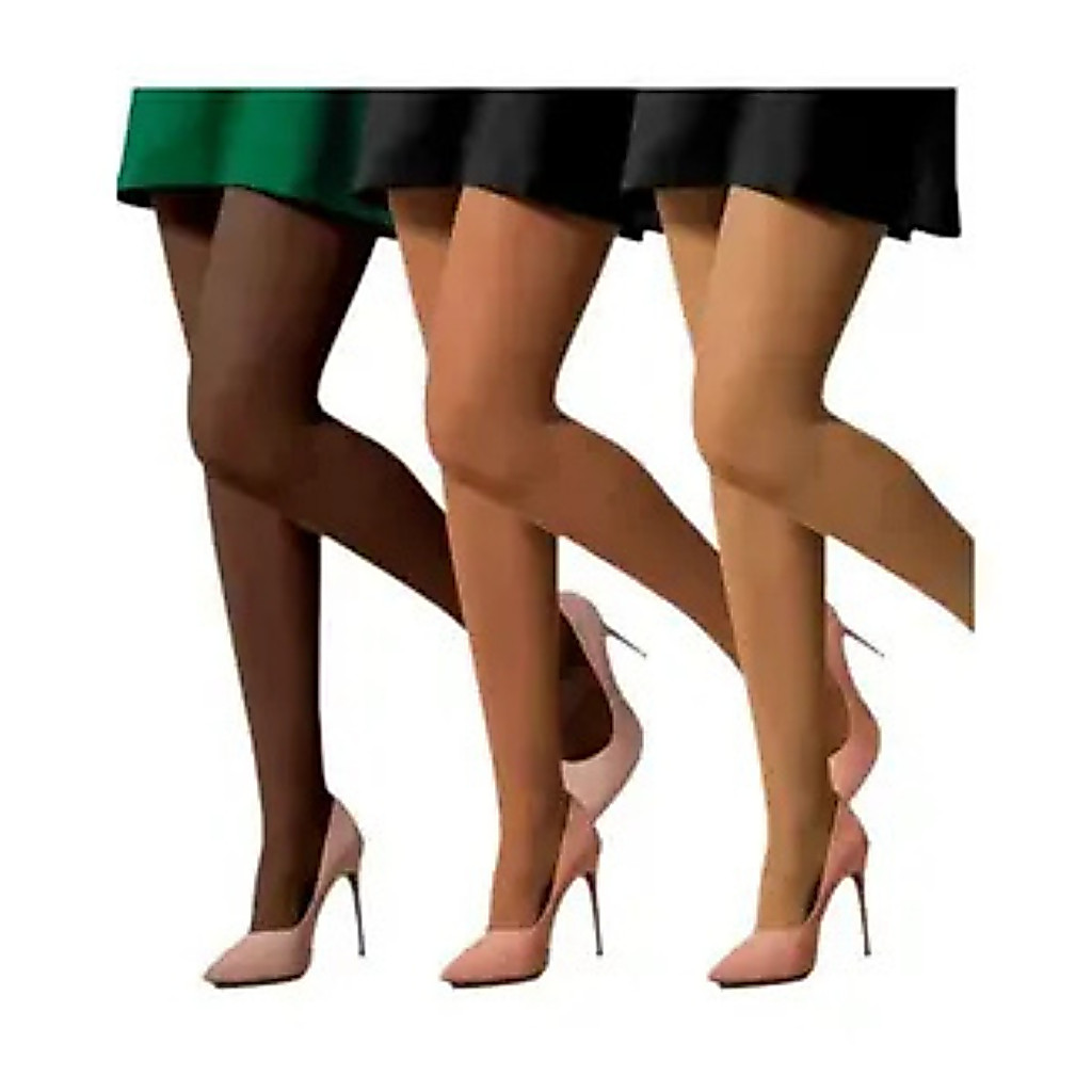 3 Meias Calças Ajuste Perfeito Fio 15 Selene Classica Poliamida Social Transparente Adulto Feminino Elastico Canelado — imagem 2 de 2