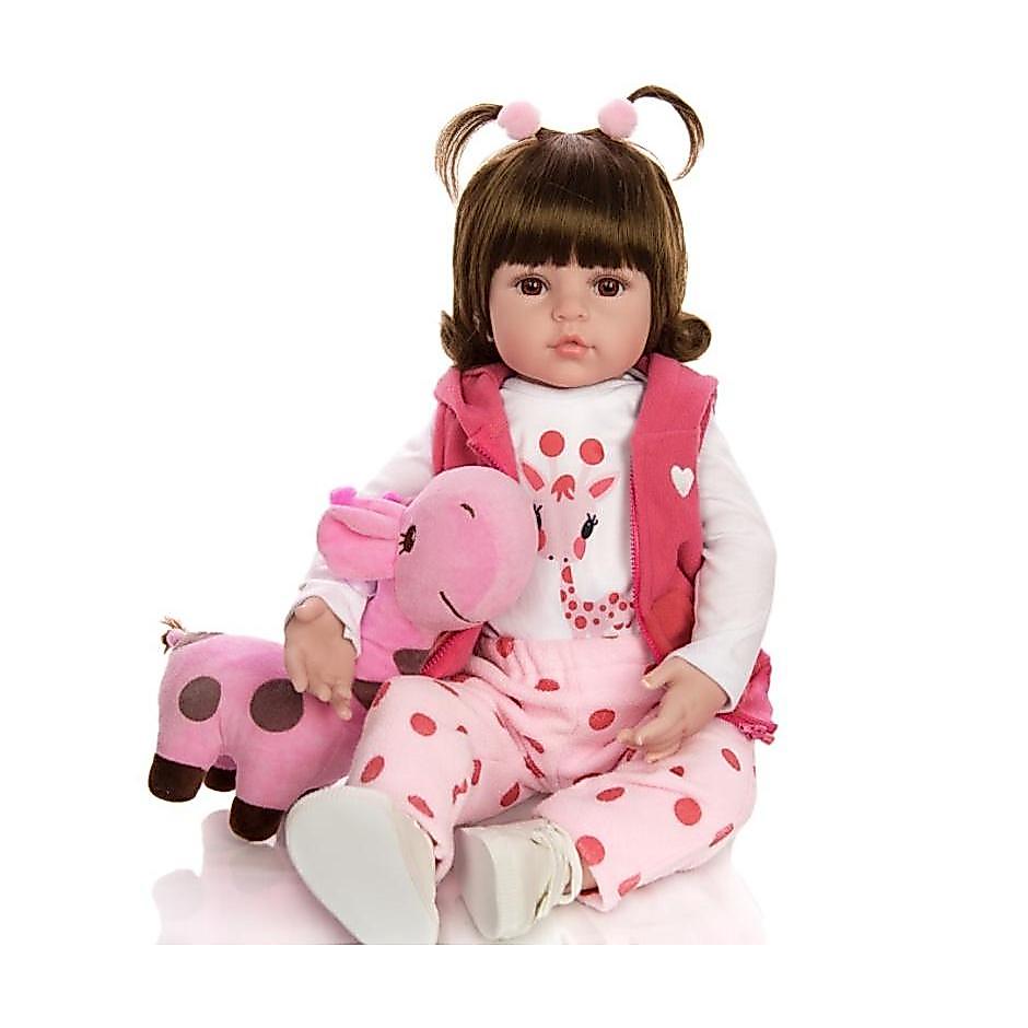 Boneca Reborn Bebê Menina Realista de Silicone Original Girafinha Luxo — foto 2