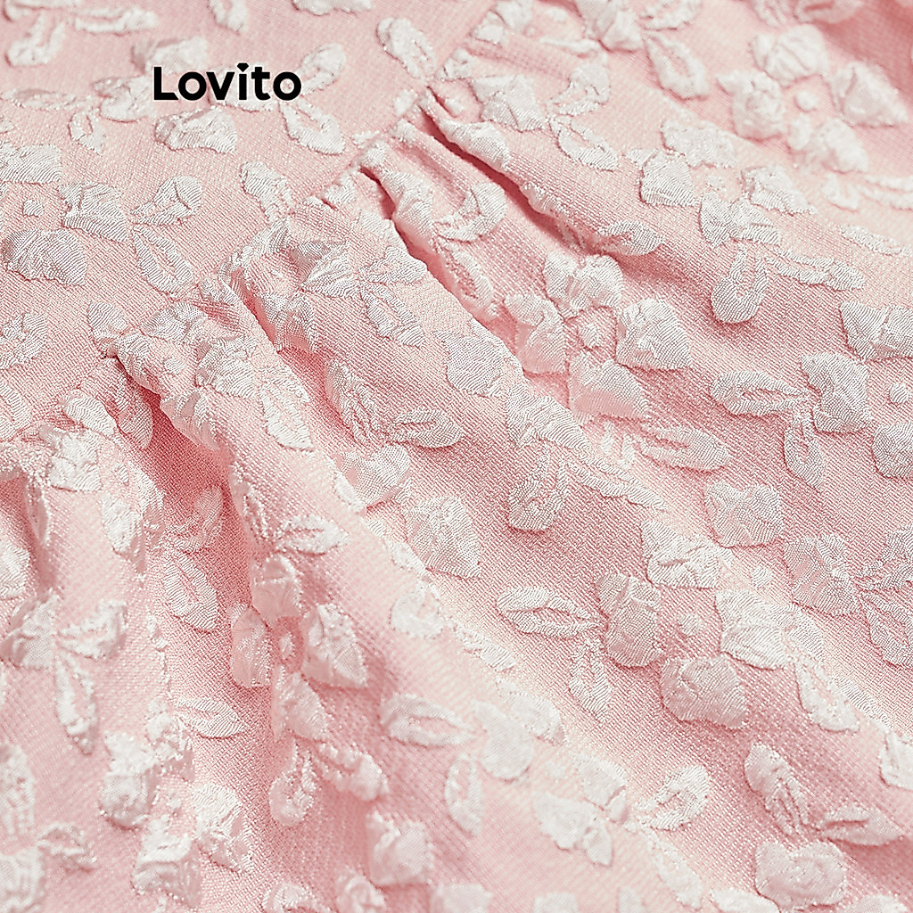 Lovito Casual Regata De Verão Com Babados Em Jacquard Para Mulheres L109MD587 · foto 2