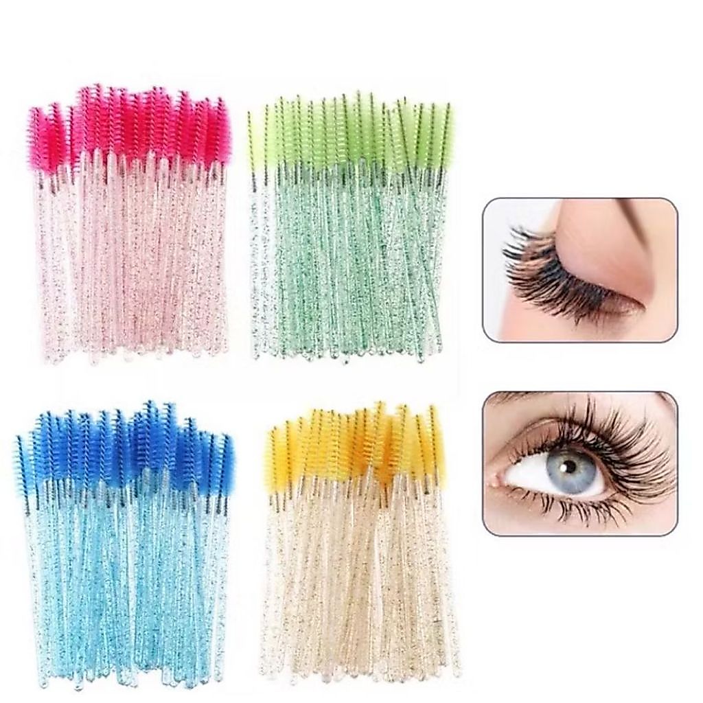 Kit com 250 Escovinhas Glitter cor VERDE. Para cílios, sobrancelhas e alinhamento. Envio imediato! — imagem 2 de 2