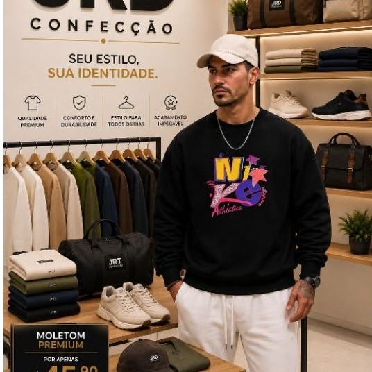 Moletom careca gola redonda unissex com ribana flanelado blusa de frio Promoção P/M/G/GG.